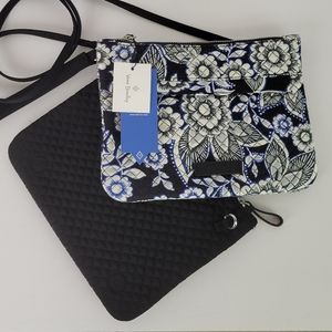 NWT VERA BRADLEY RFID Custom Double Pouch Crossbody in Snow Lotus